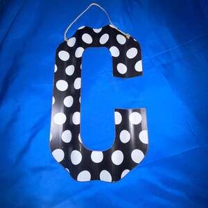 Hobby Lobby Black and White Polka Dot Corrugated Metal Letter C Wall Decor